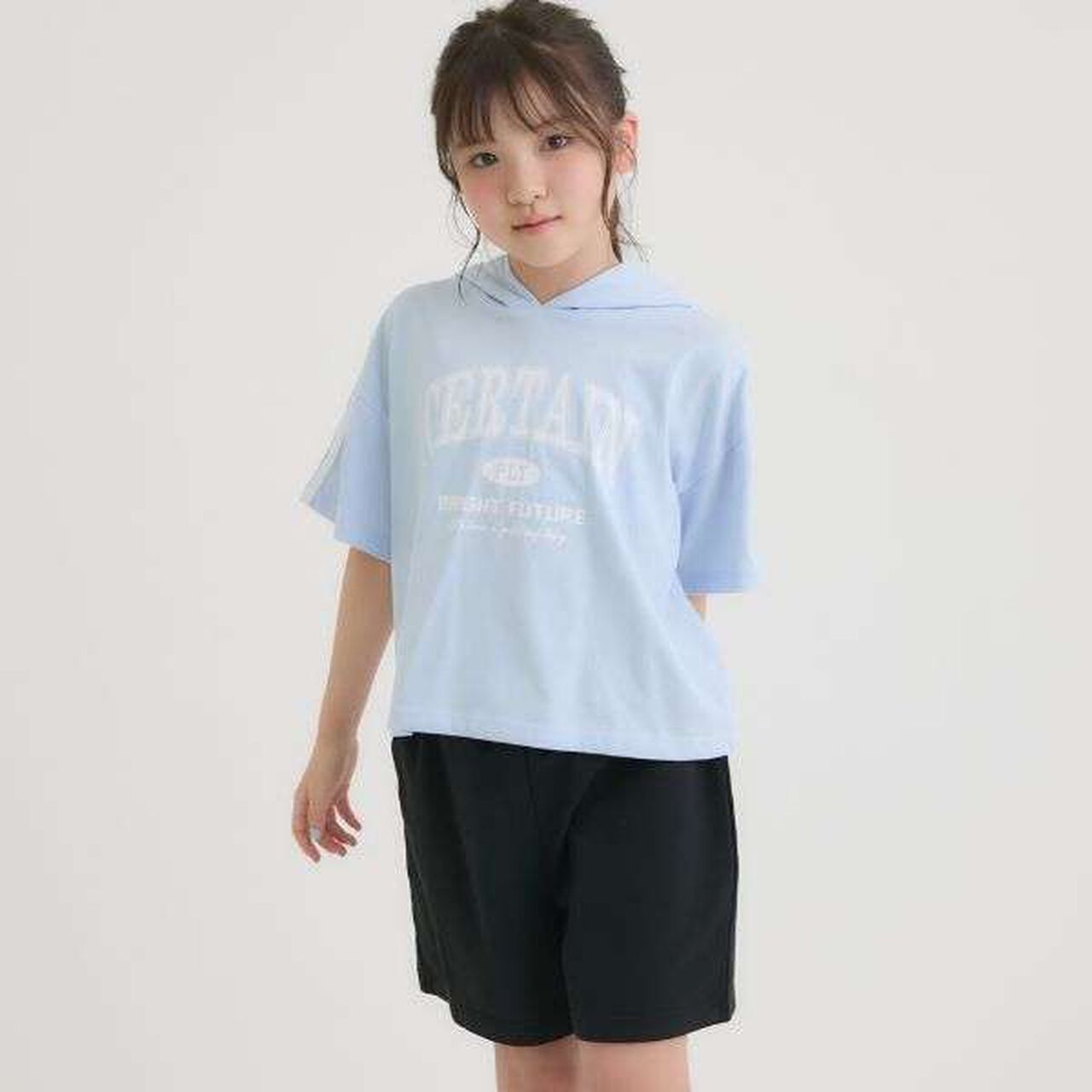 Cool Touch Short-Sleeve Hoodie + Half Pants Set,Yellow green, large image number 27