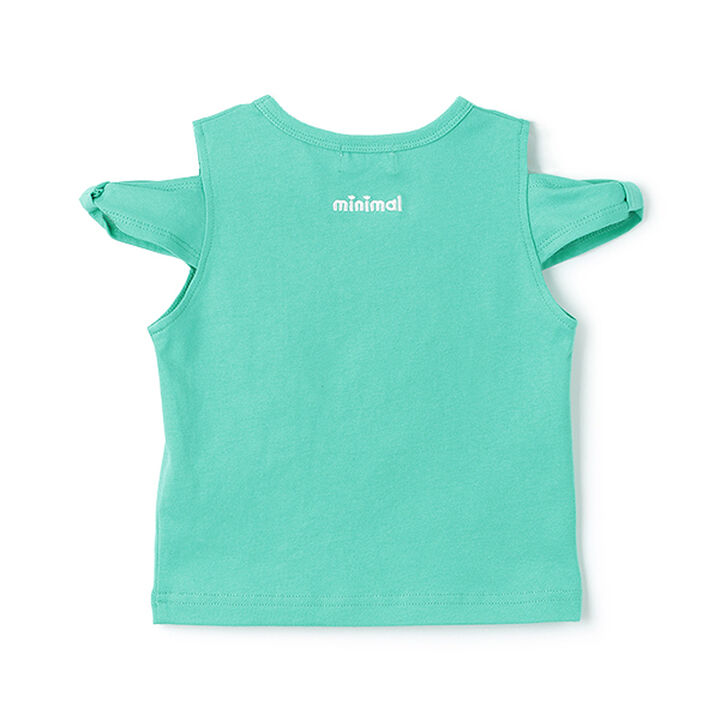 [Stain-resistant and Water-repellent] Disney Princess Off-Shoulder T-Shirt with Ribbon Sleeves,Green, medium image number 1