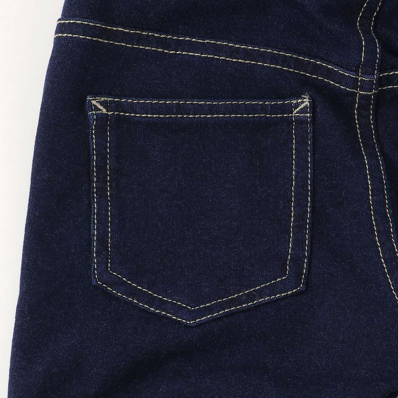 Knit Denim Straight Pants,Navy, large image number 6