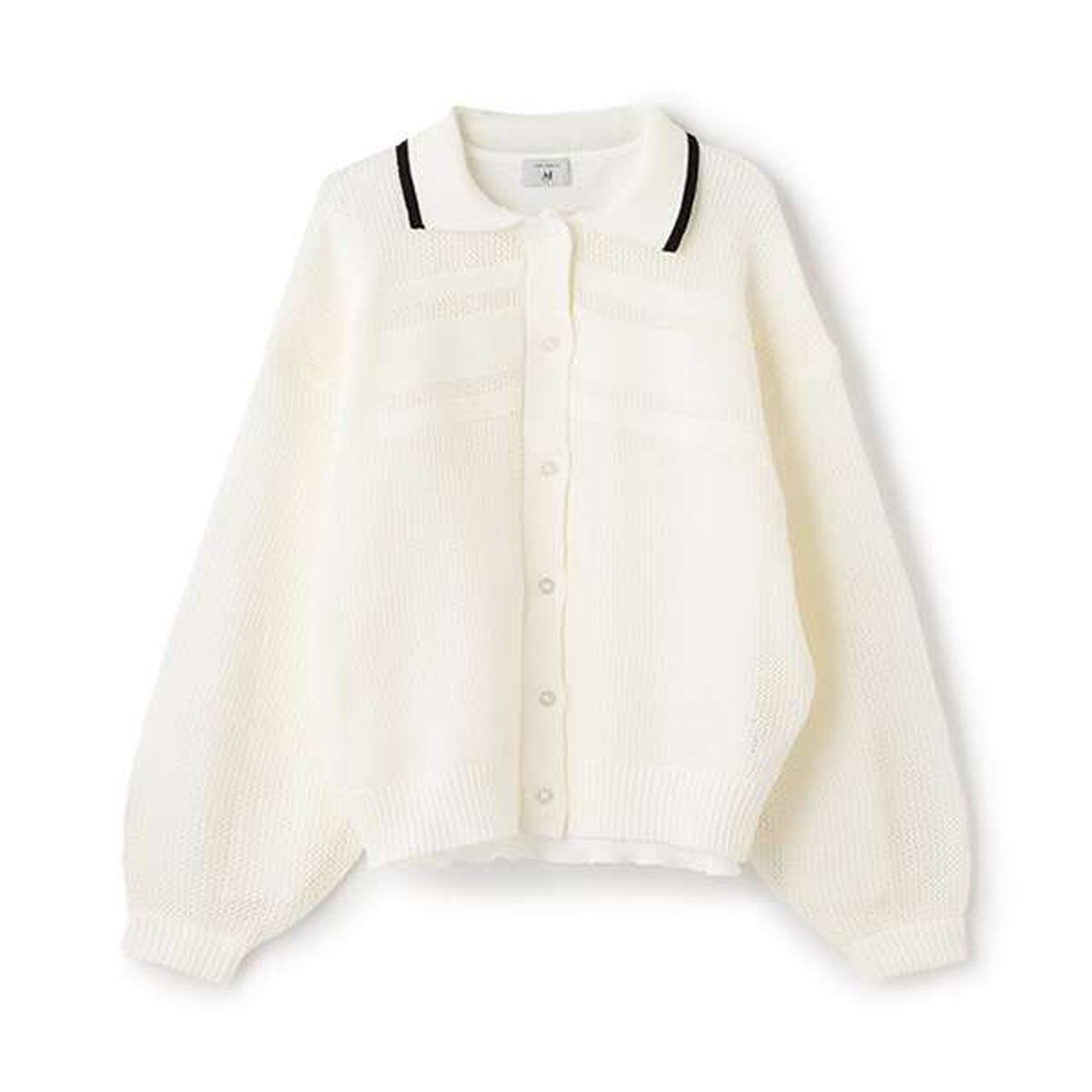 [AMI] Line Collar Mesh Cardigan × Long Sleeve T-Shirt Set,Off white, large image number 3