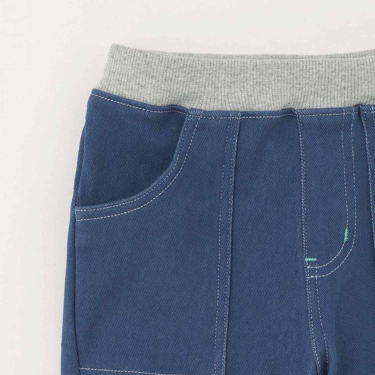 Kid's 6-Length Ribbed Hem Pants,Blue, large image number 7