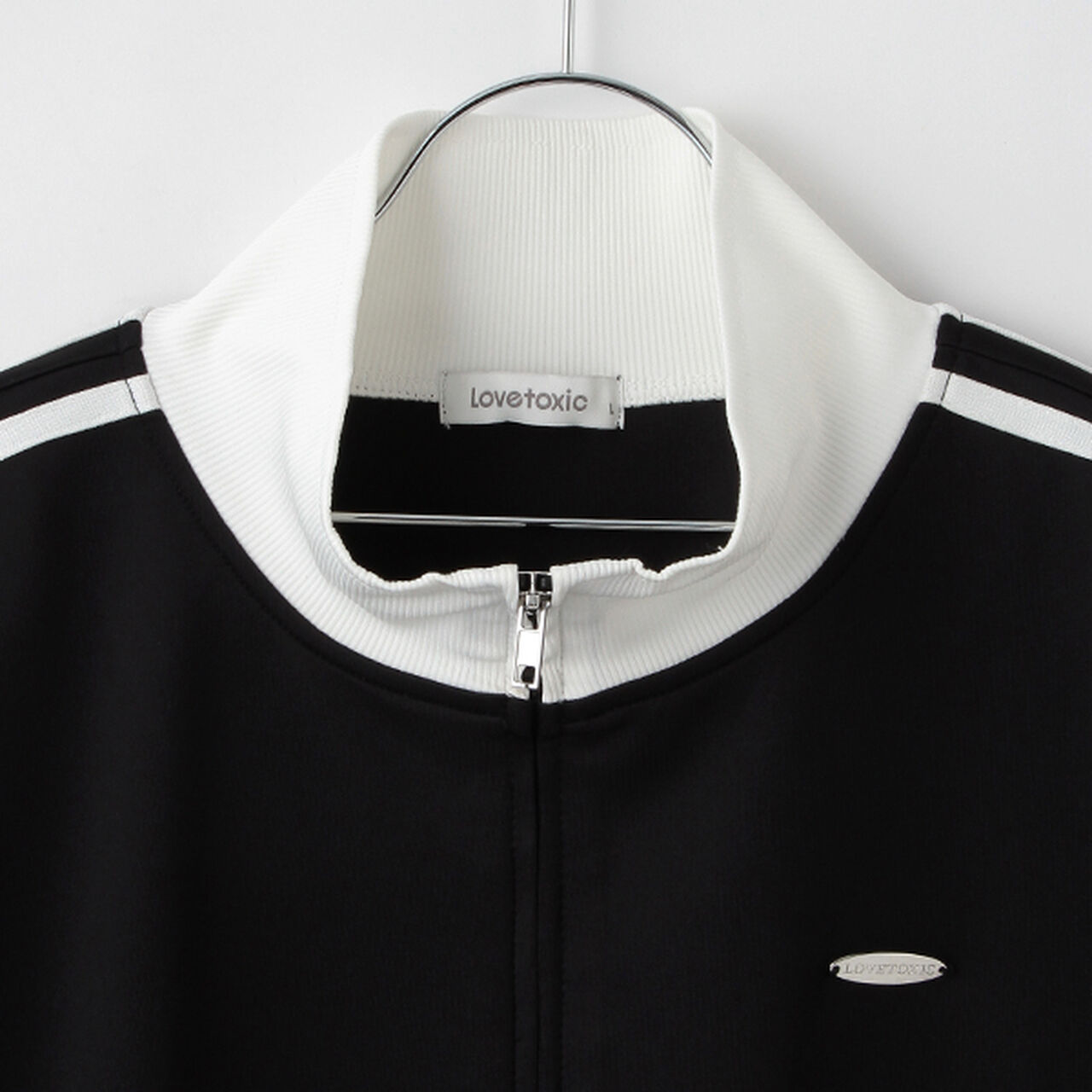 [Lovetoxic &times; PINK-latte Collaboration] Line Ribbon Track Jacket,Off white, large image number 4