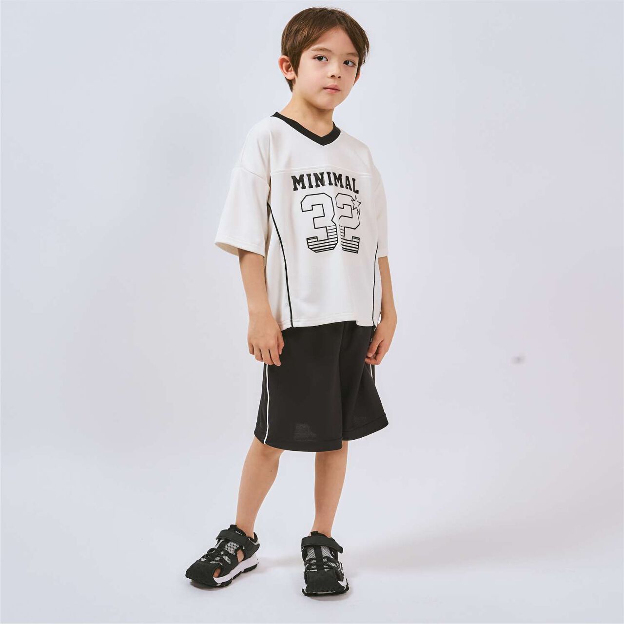 Sleek Plus Quick-Dry Mesh Sports Outfit Set,Off white, large image number 2