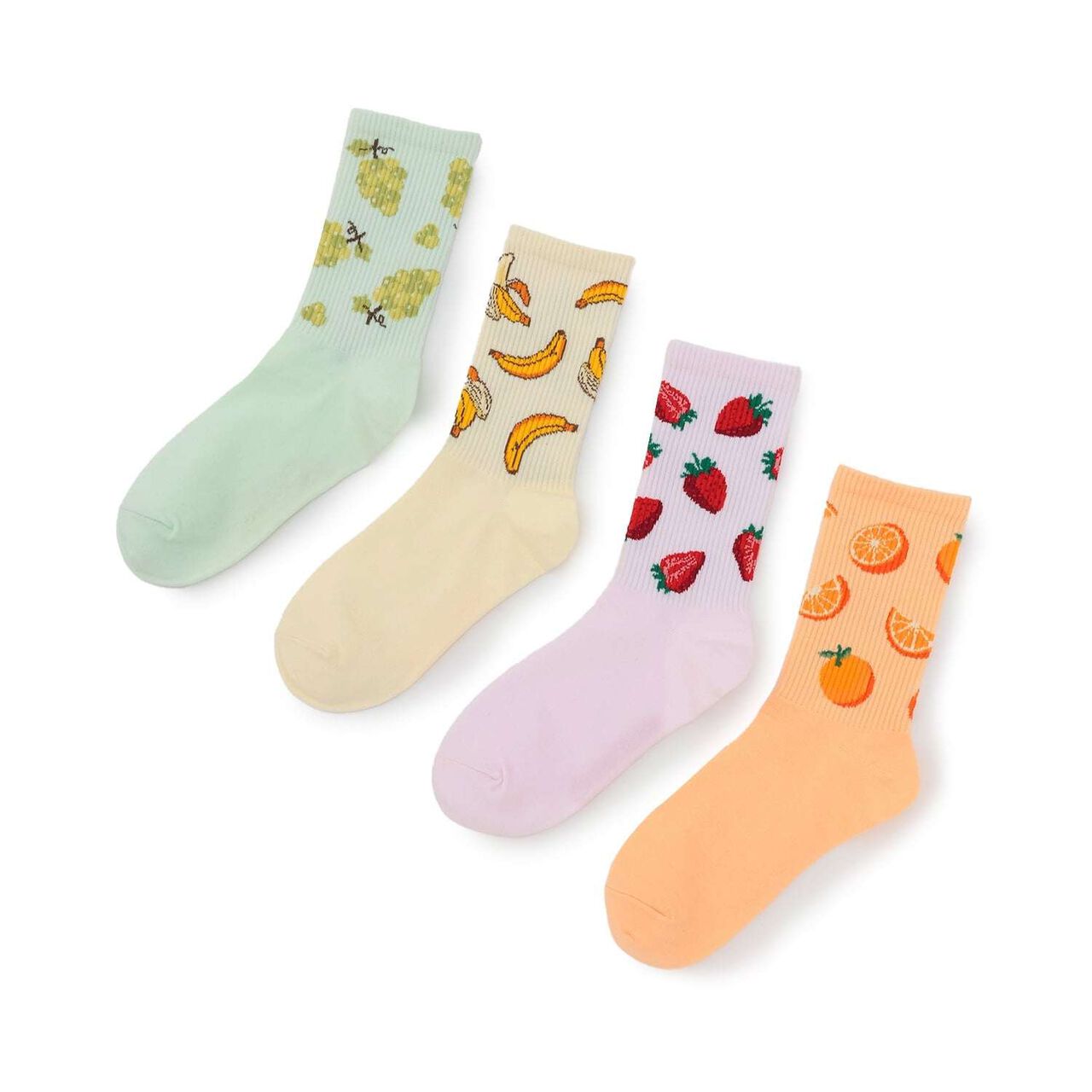 [GOKUGOKU] Fruit Pattern Crew Socks,Pink, large image number 6
