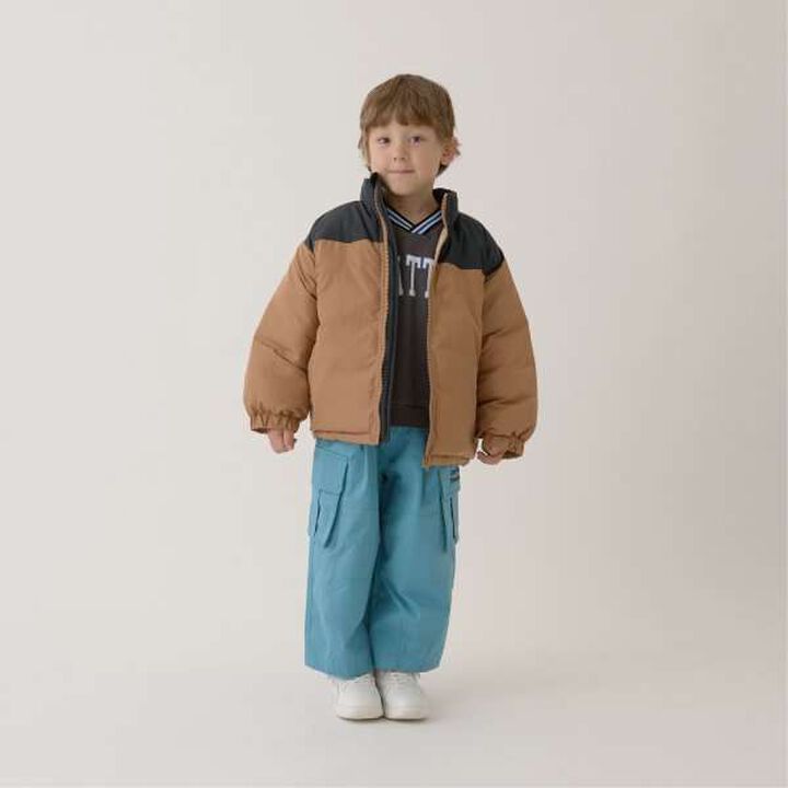 Versatile Bi-Color Puff Jacket,Camel, medium image number 1