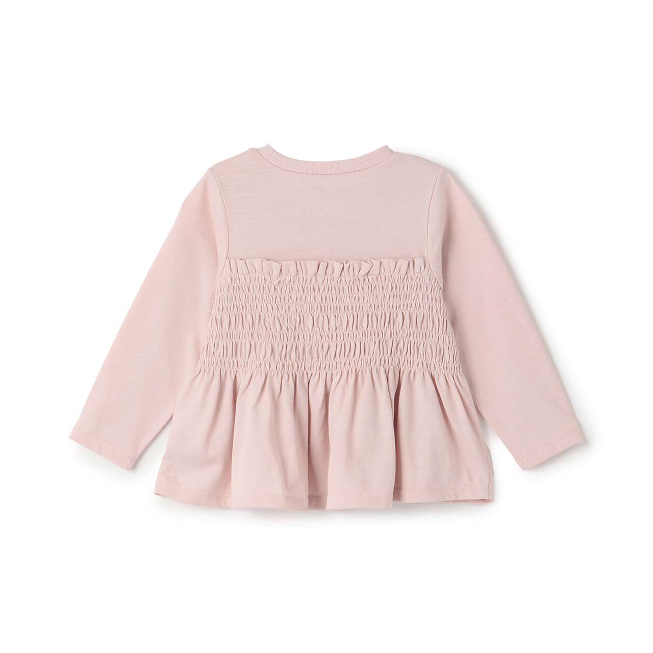 Link - Shirred Peplum Long-Sleeve T-Shirt,Pearl white, large image number 6