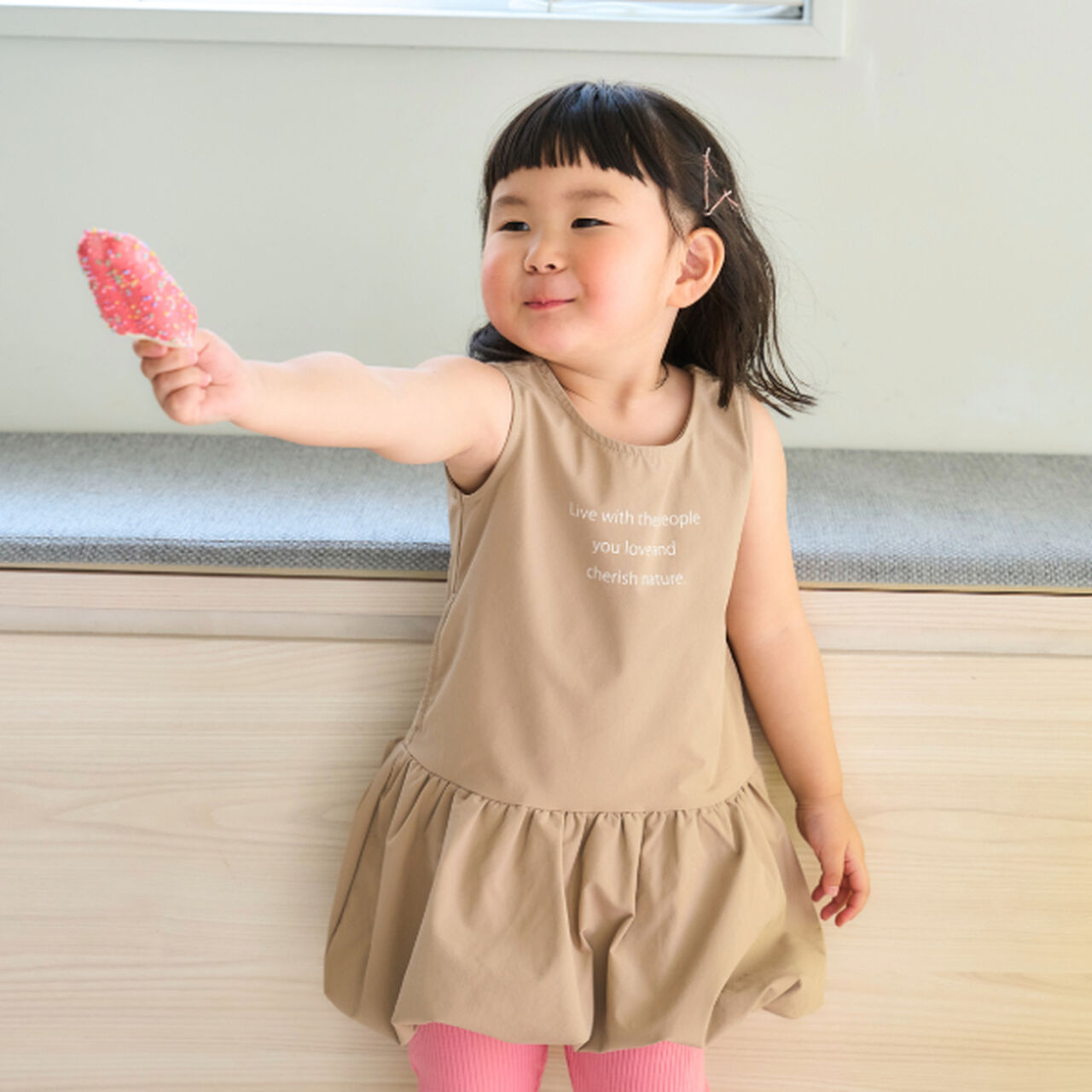 [Amphibious] Balloon Hem One-Piece Dress,Beige, large image number 9