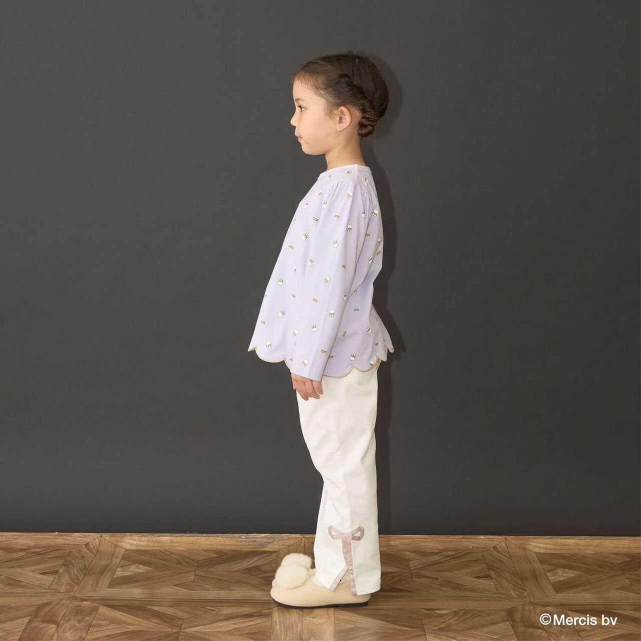 [Miffy] All-Over Pattern Scalloped Hem A-Line T-Shirt,Lavender, large image number 15