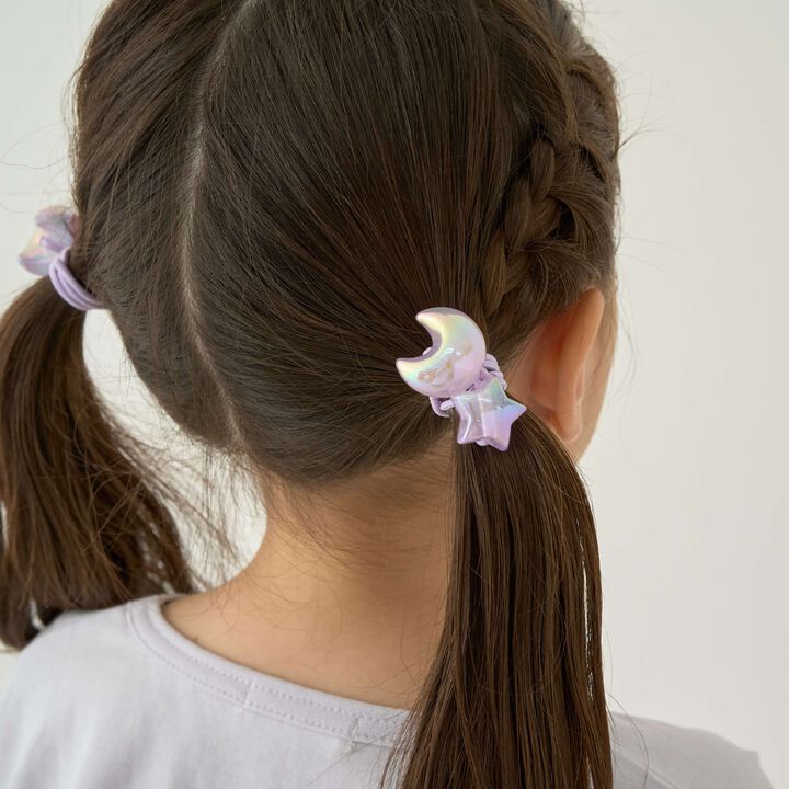 [Soft Glow] Star & Moon Hair Ties (Set of 2) [Kids] [Girls],Lavender, medium image number 0