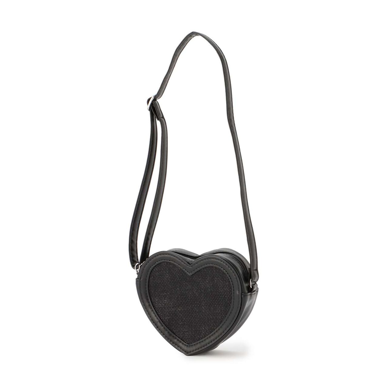 Heart Small Shoulder Bag,Black, large image number 0