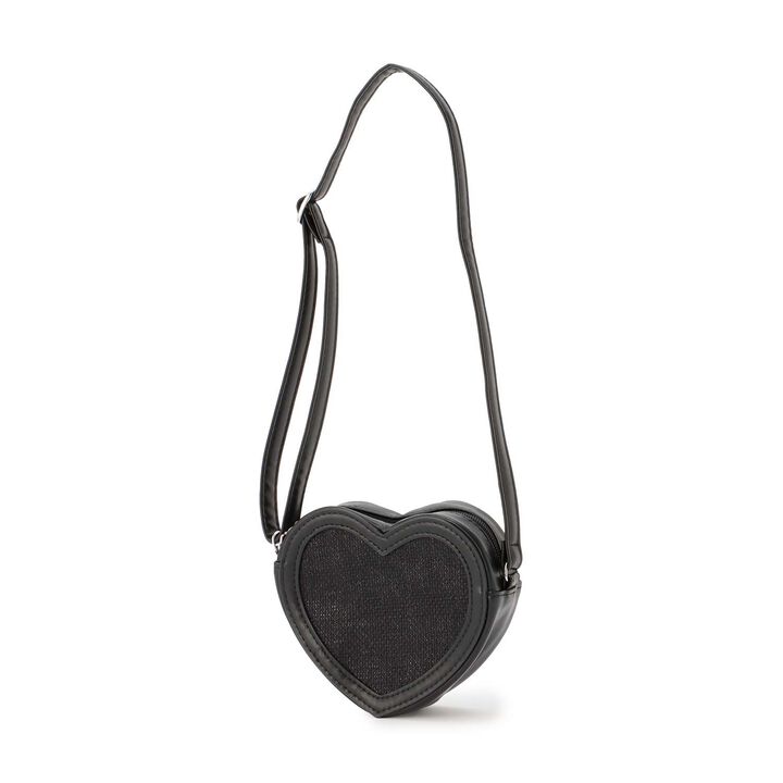 Heart Small Shoulder Bag,Black, medium image number 0
