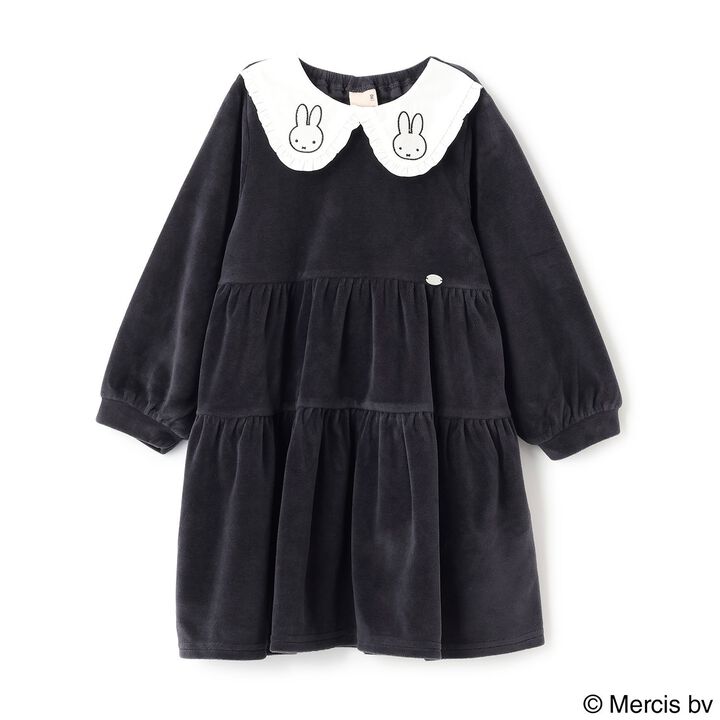 [Miffy] Collar Tiered One-Piece Dress,Charcoal gray, medium image number 0