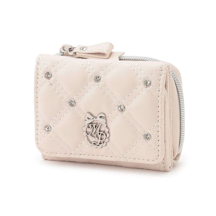 Rhinestone Sparkle Wallet,Ivory, medium image number 0