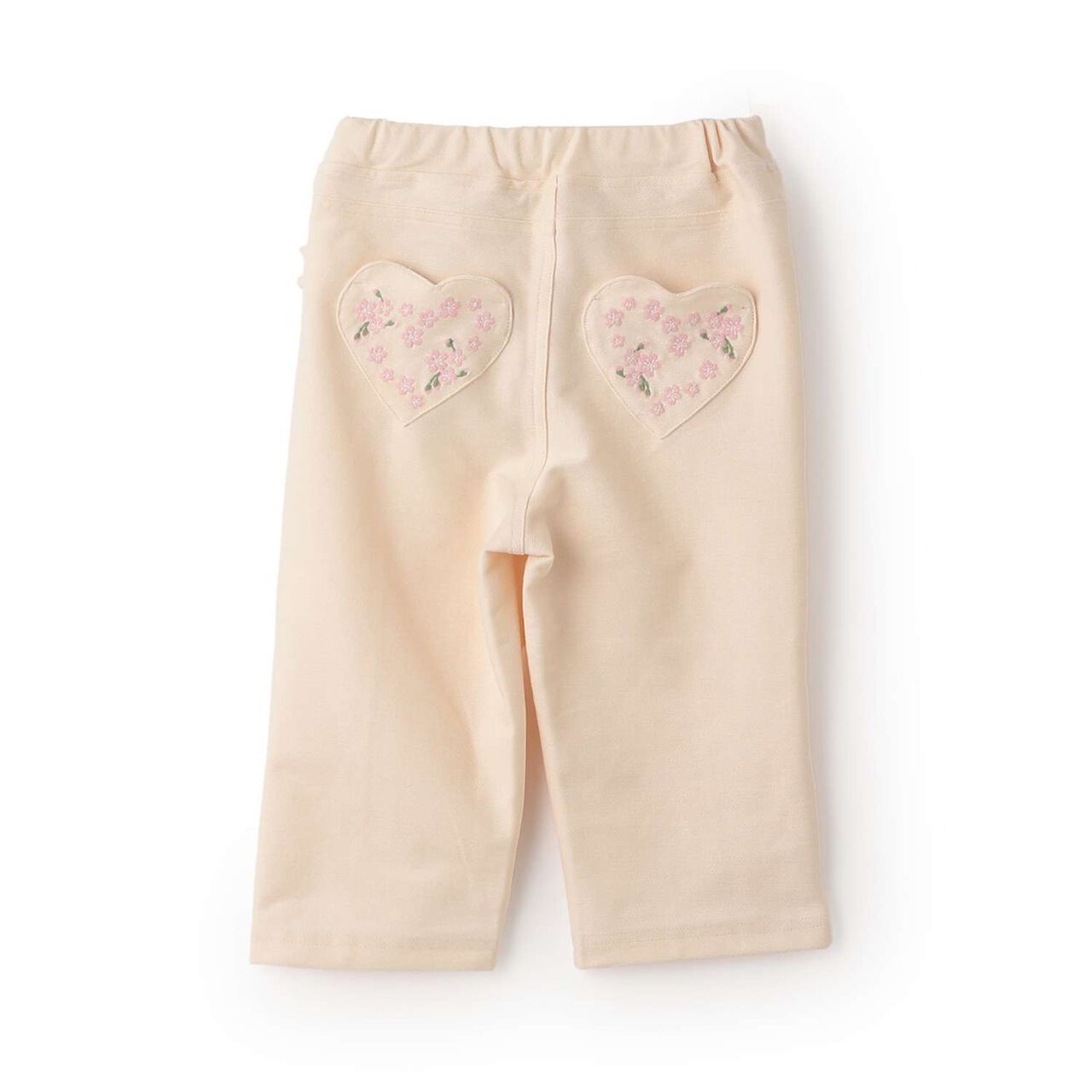 Cherry Blossom Embroidered Denim Pants,Blue, large image number 1