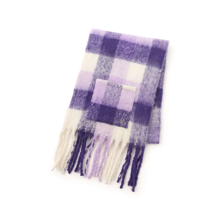 [LTXC] Checkered Volume Scarf,Purple, medium image number 0