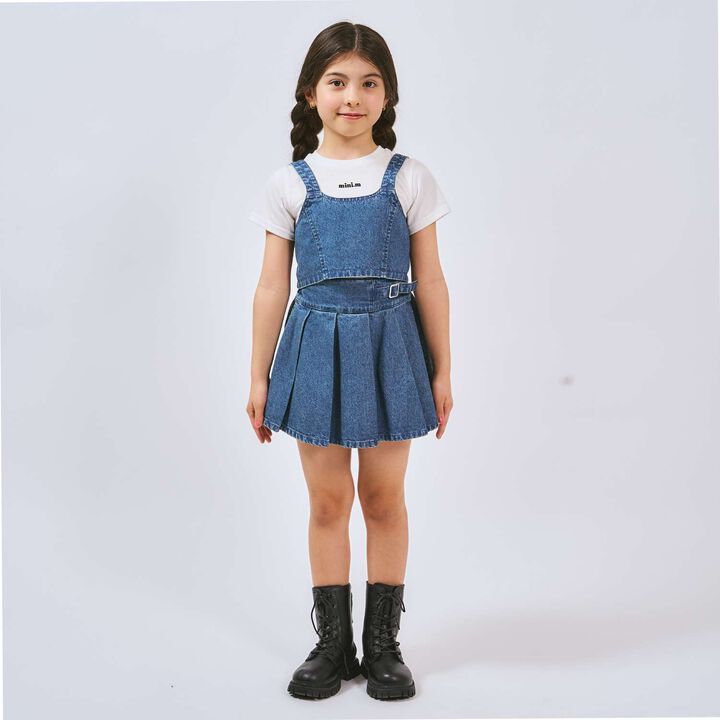 [Ready-to-Wear] Denim Bustier & Pleated Skirt Outfit Set,Blue, medium image number 1