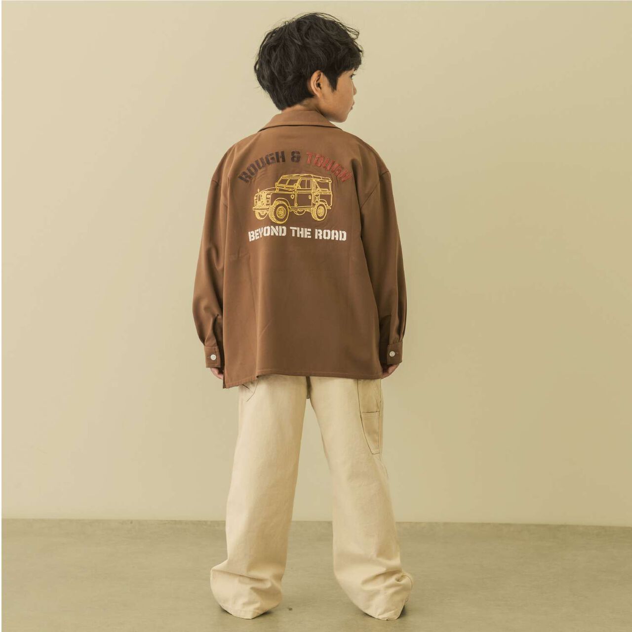 [Parent-Child Matching] Assorted Souvenir Embroidered Long-Sleeve Shirt,Charcoal gray, large image number 12