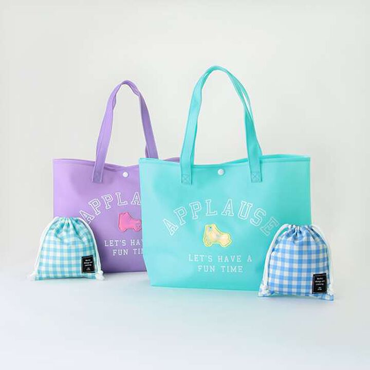 Mat PVC Tote Bag with Enamel Patch [SWIM],Purple, medium image number 8