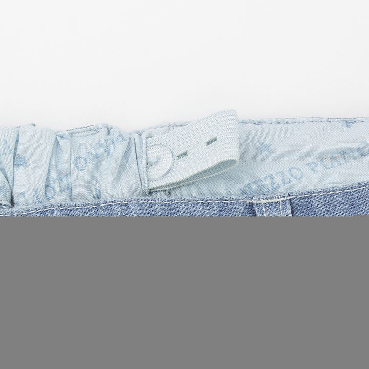 Sparkling Denim Wide Pants with Glow-in-the-Dark Charm [Cool Touch],Sax blue, medium image number 9