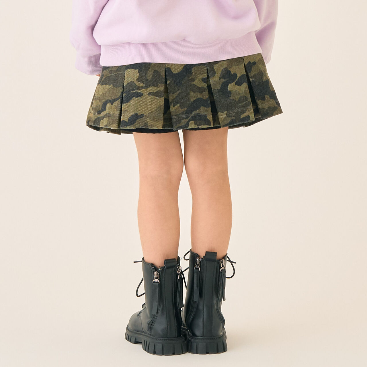 Box Pleat Skirt / Denim,Blue, large image number 2