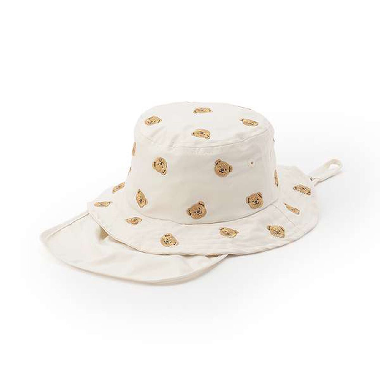 [Heat-Resistant] Embroidered Bucket Hat,Off white, large image number 8
