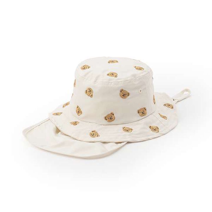 [Heat-Resistant] Embroidered Bucket Hat,Off white, medium image number 8