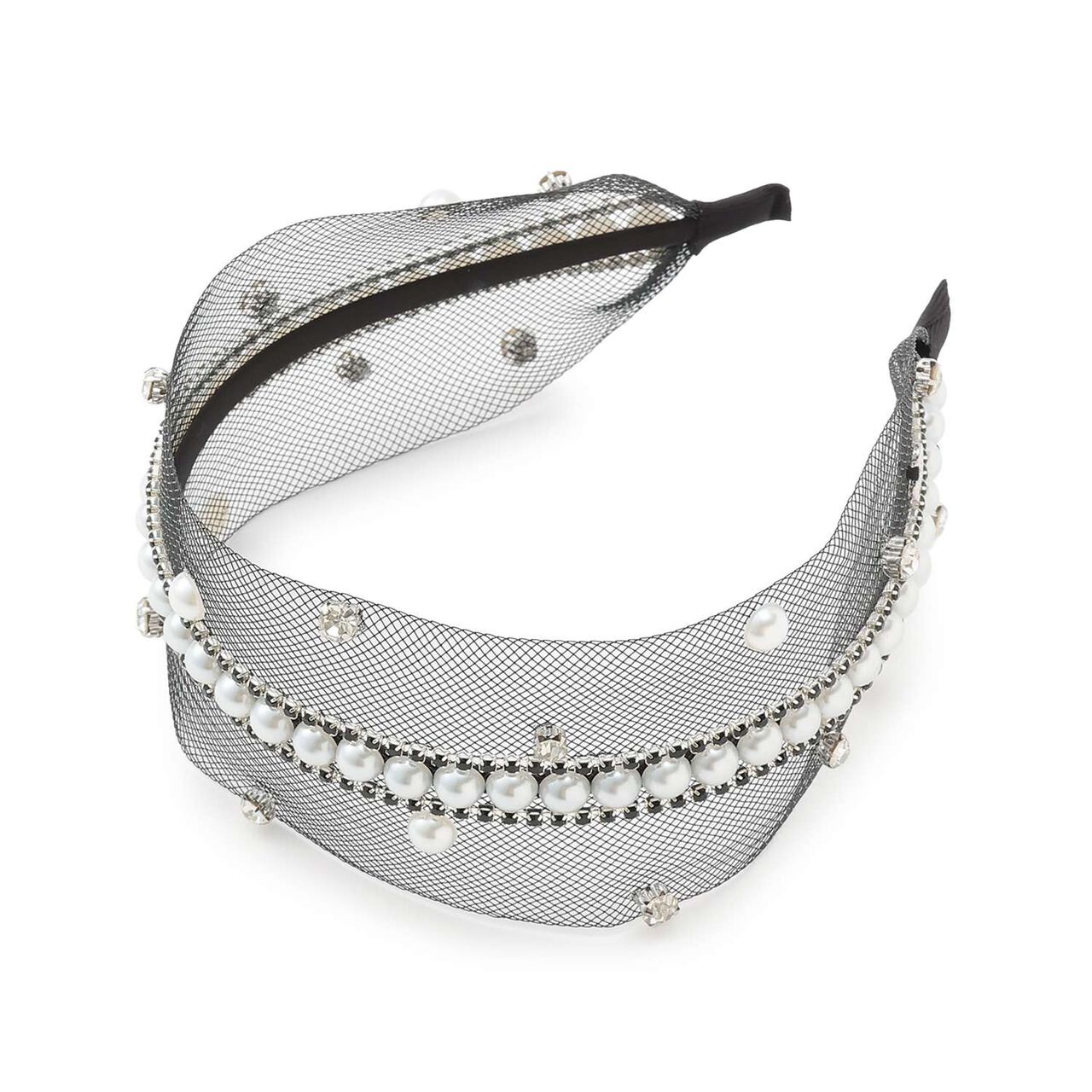 Sparkling Bijou Headband,Black, large image number 4