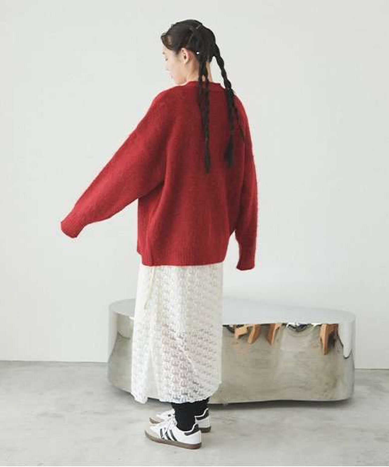 Knit Cardigan,Beige, large image number 9