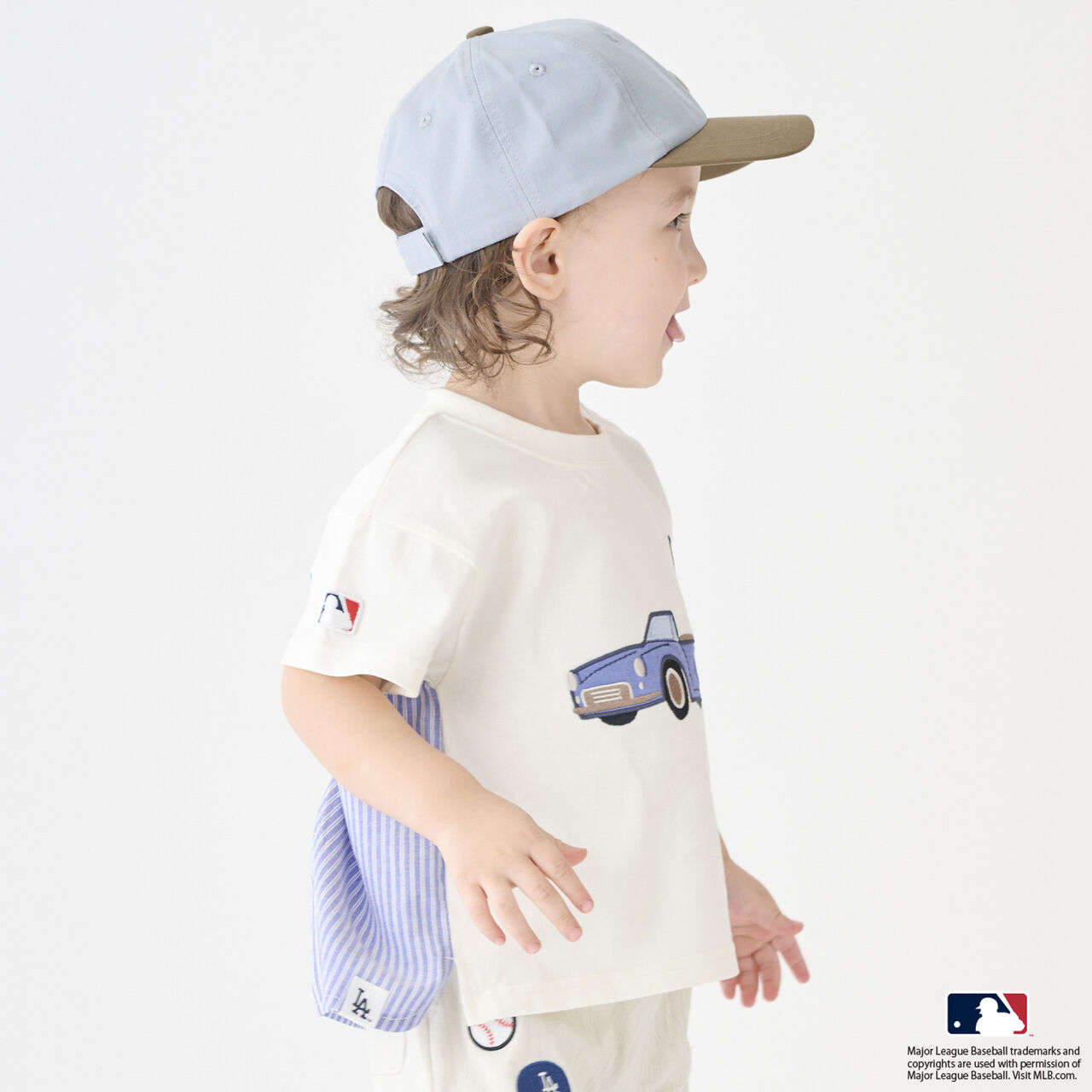 [MLB] Car Appliqu&eacute; T-Shirt,Light beige, large image number 2