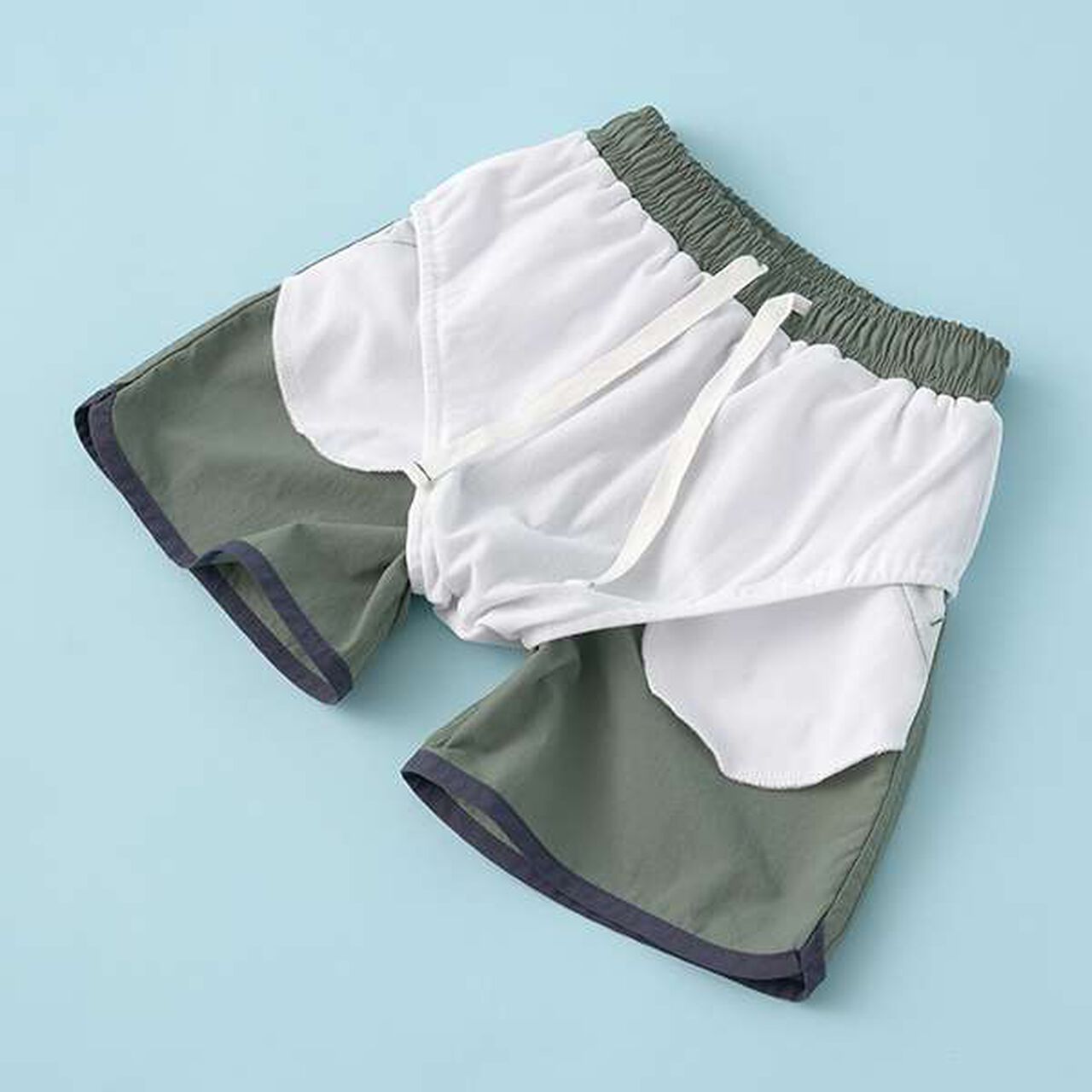 [SWIM] Piping Surf Shorts (Underpants Included),Beige, large image number 15