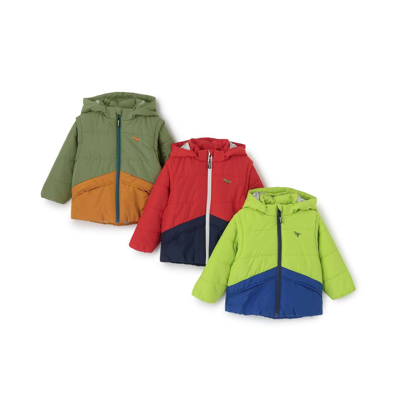 Dinosaur 3 WAY Bomber Jacket,Khaki, large image number 11