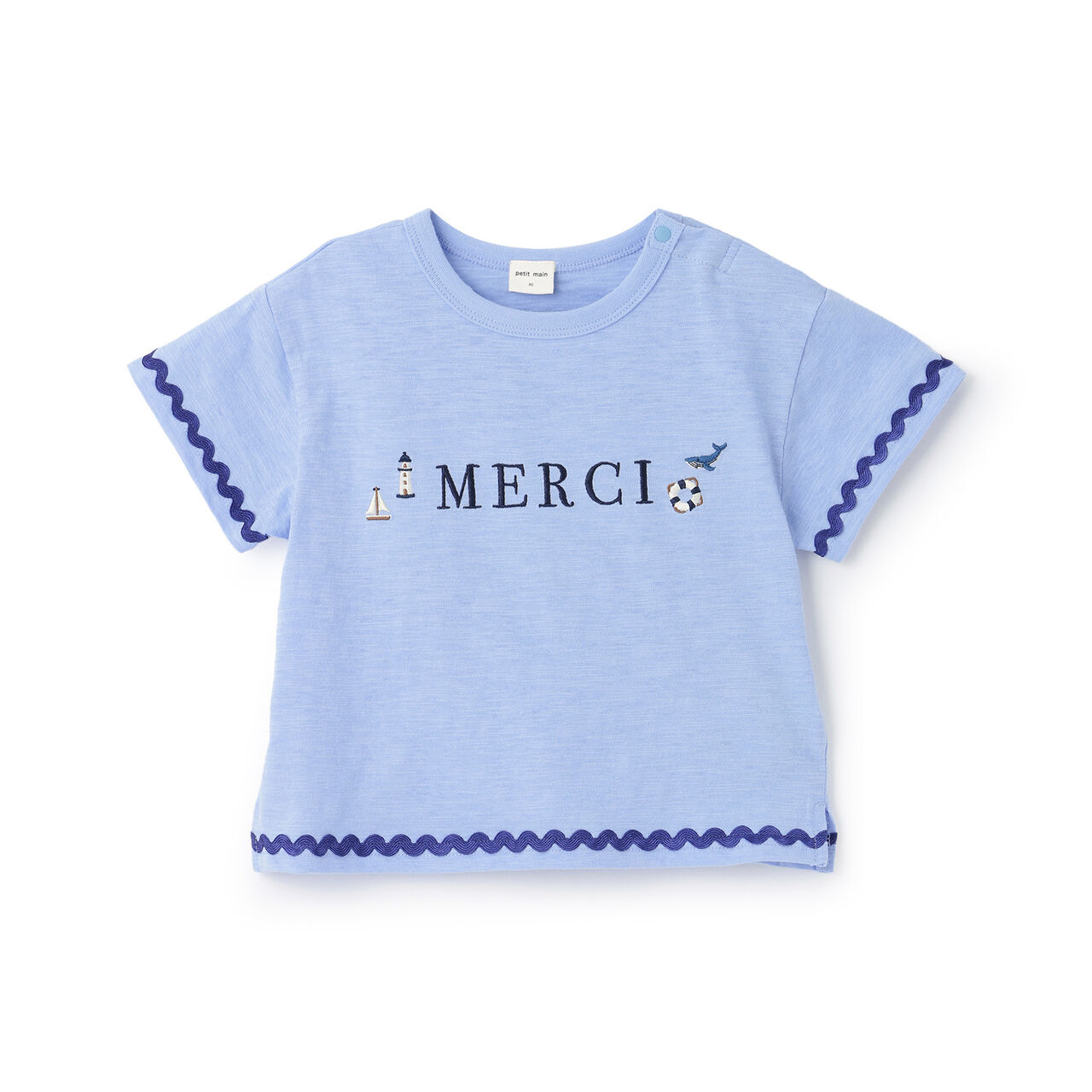[Cool Touch] Marine Embroidered Sleeve Line T-Shirt,Light khaki, large image number 6