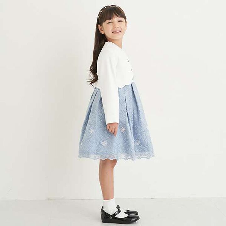 Kids Bolero Jacket + Lace Dress Set,Sax blue, medium image number 9