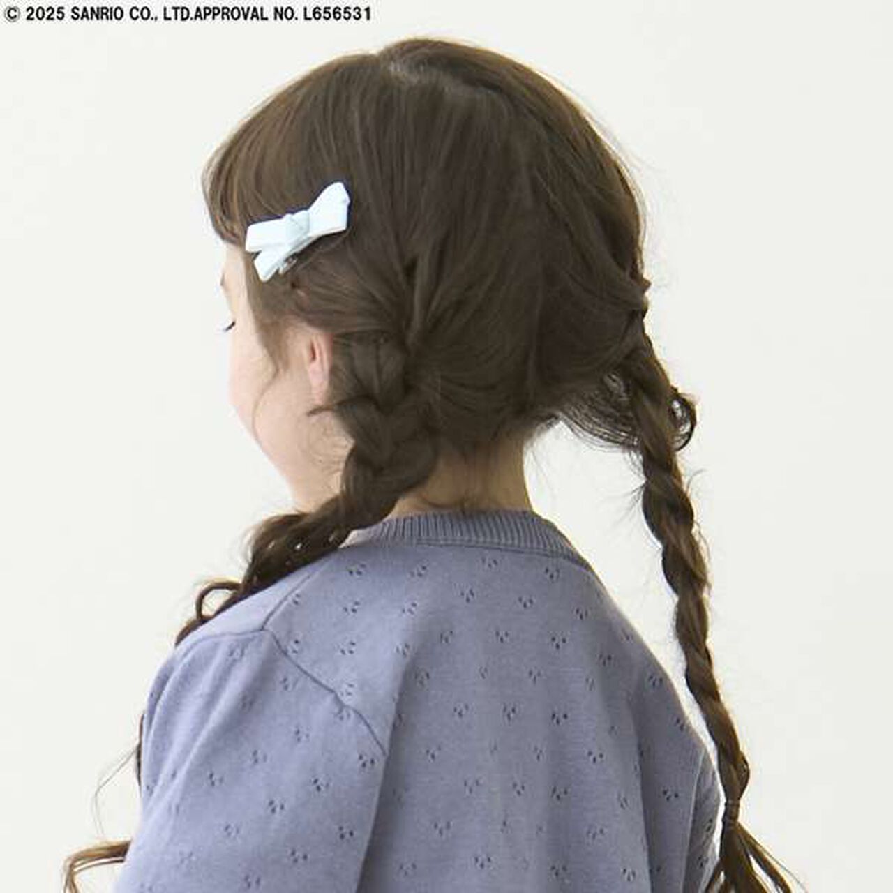 Ribbon Hair Clips 2P,Sax blue, large image number 4