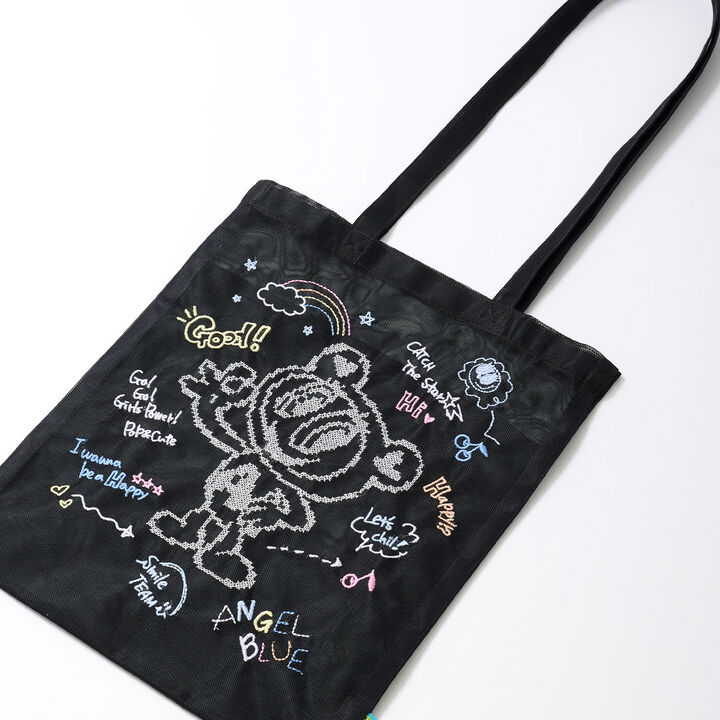 Mr. Nakamura Embroidered Mesh Tote Bag,, medium