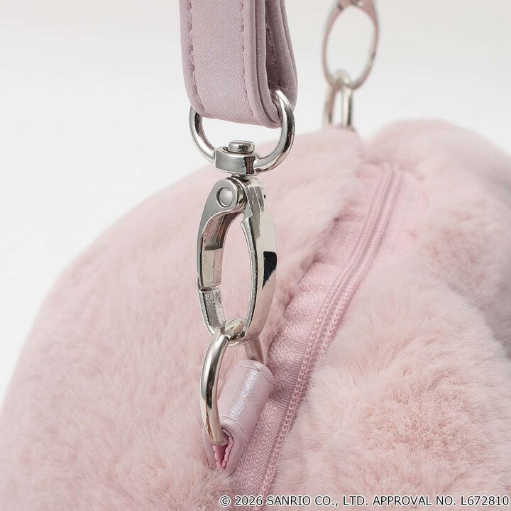 [My Melody / Kuromi] Plush Shoulder Bag,Charcoal gray, medium image number 6