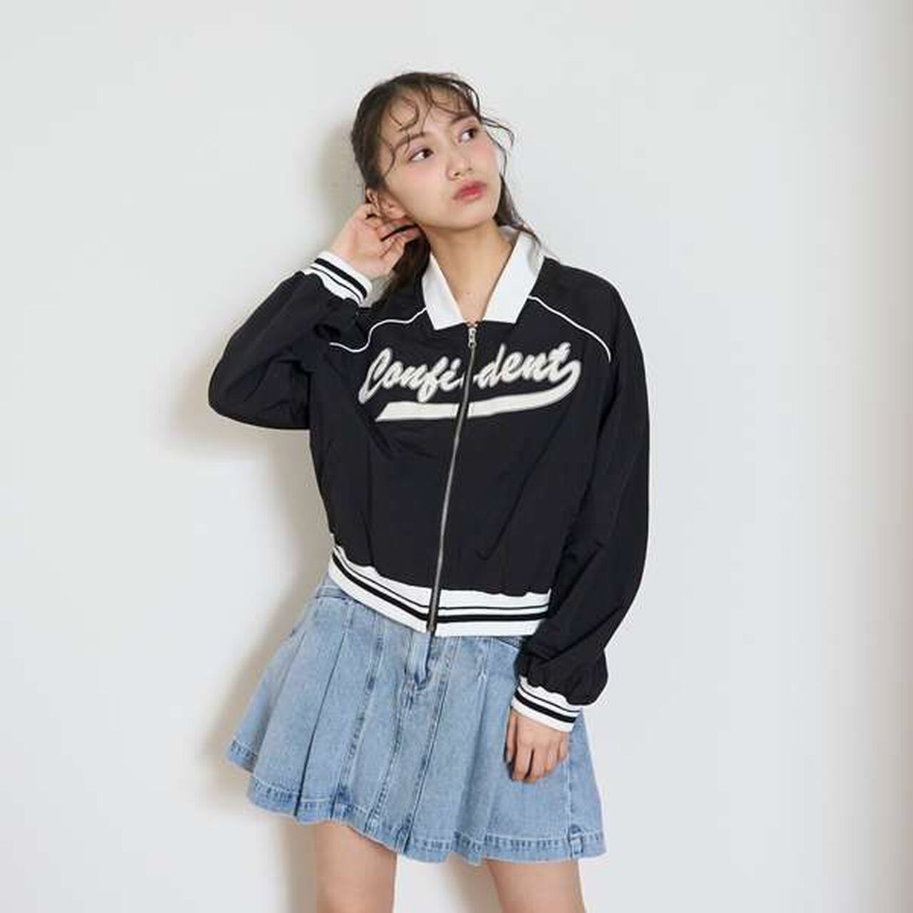 Varsity Jacket,Black, large image number 0