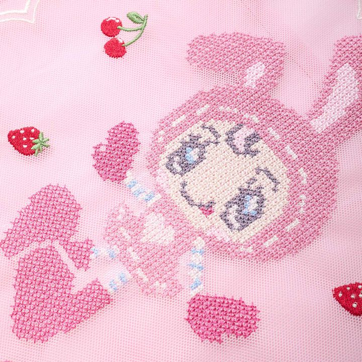 Berrie-chan Embroidered Mesh Tote,Pink, medium image number 6
