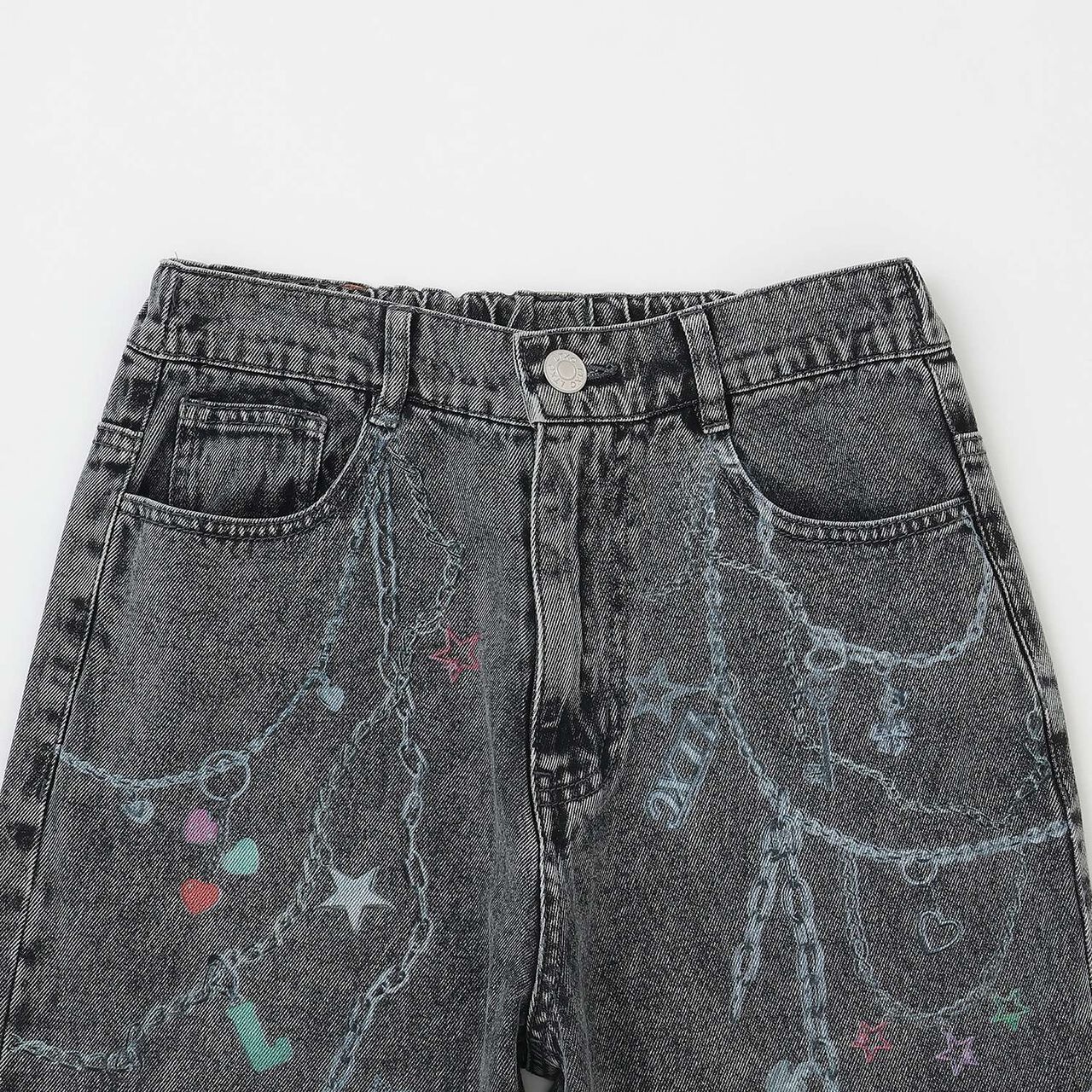 [LTXC] Charm Design Denim Wide Pants,Gray, large image number 13