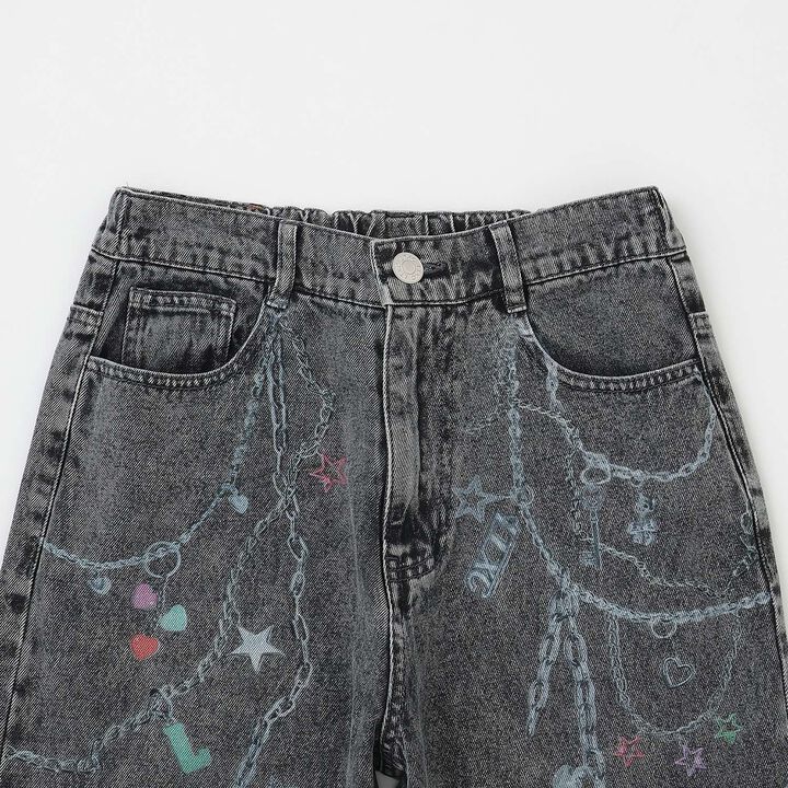 [LTXC] Charm Design Denim Wide Pants,Gray, medium image number 13