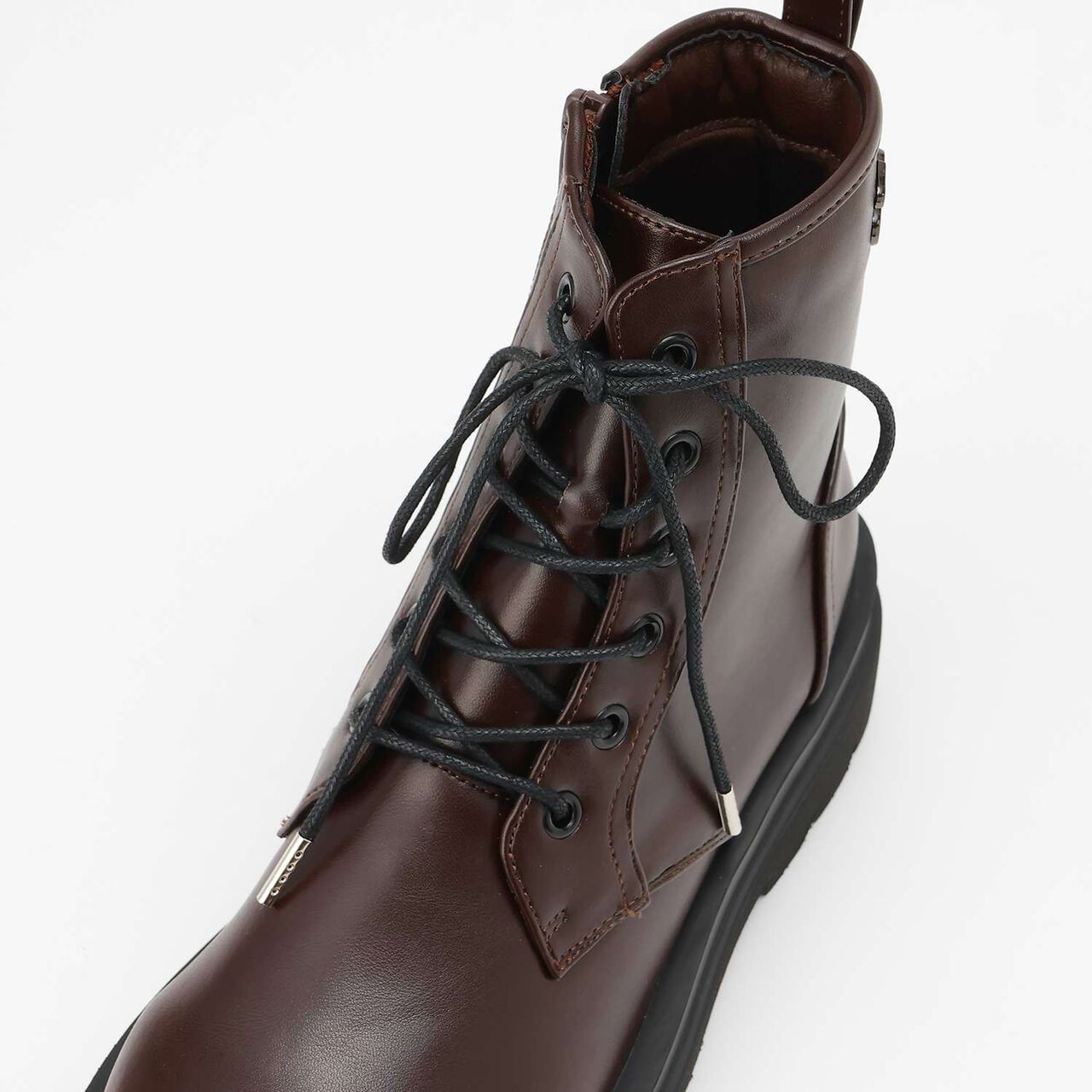 Lightweight Sole Thick-Soled Lace-Up Boots,Black, large image number 3