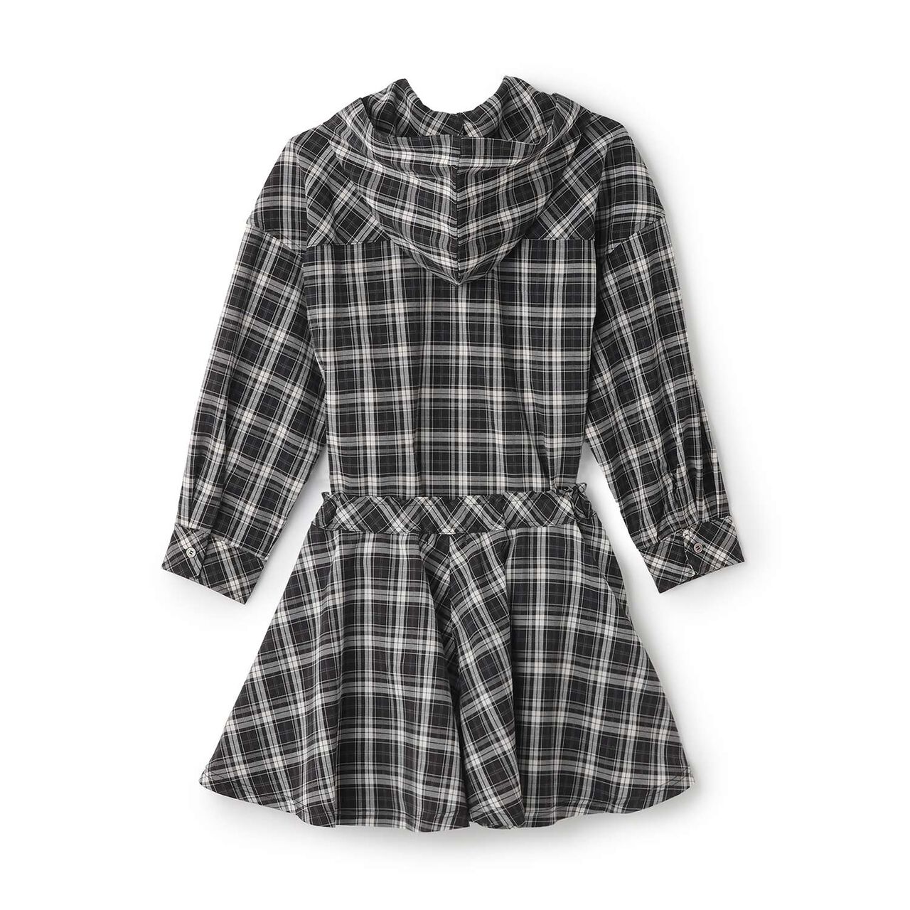 Shirt Parka & Skirt Outfit Set,Black, large image number 1
