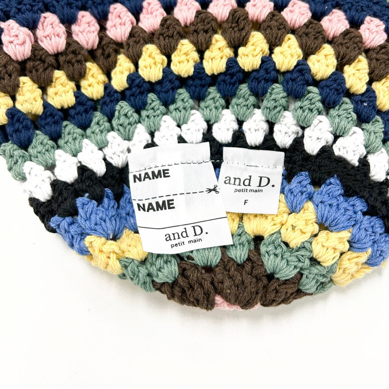 Black Crochet Knit Bucket Hat,Multi color, large image number 7