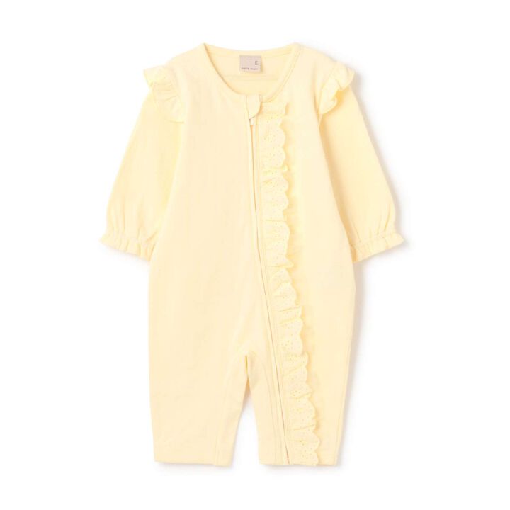 Lace Frill Coverall,Yellow, medium image number 0