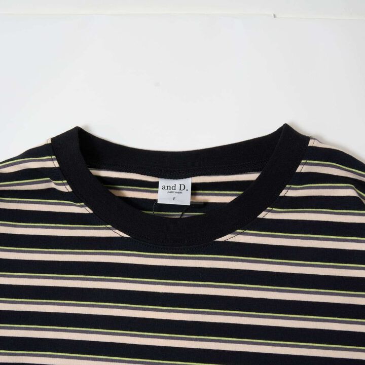 [Matching with Dad Outfit] Assorted Stripe Wide Long Sleeve T-Shirt,Black, medium image number 8