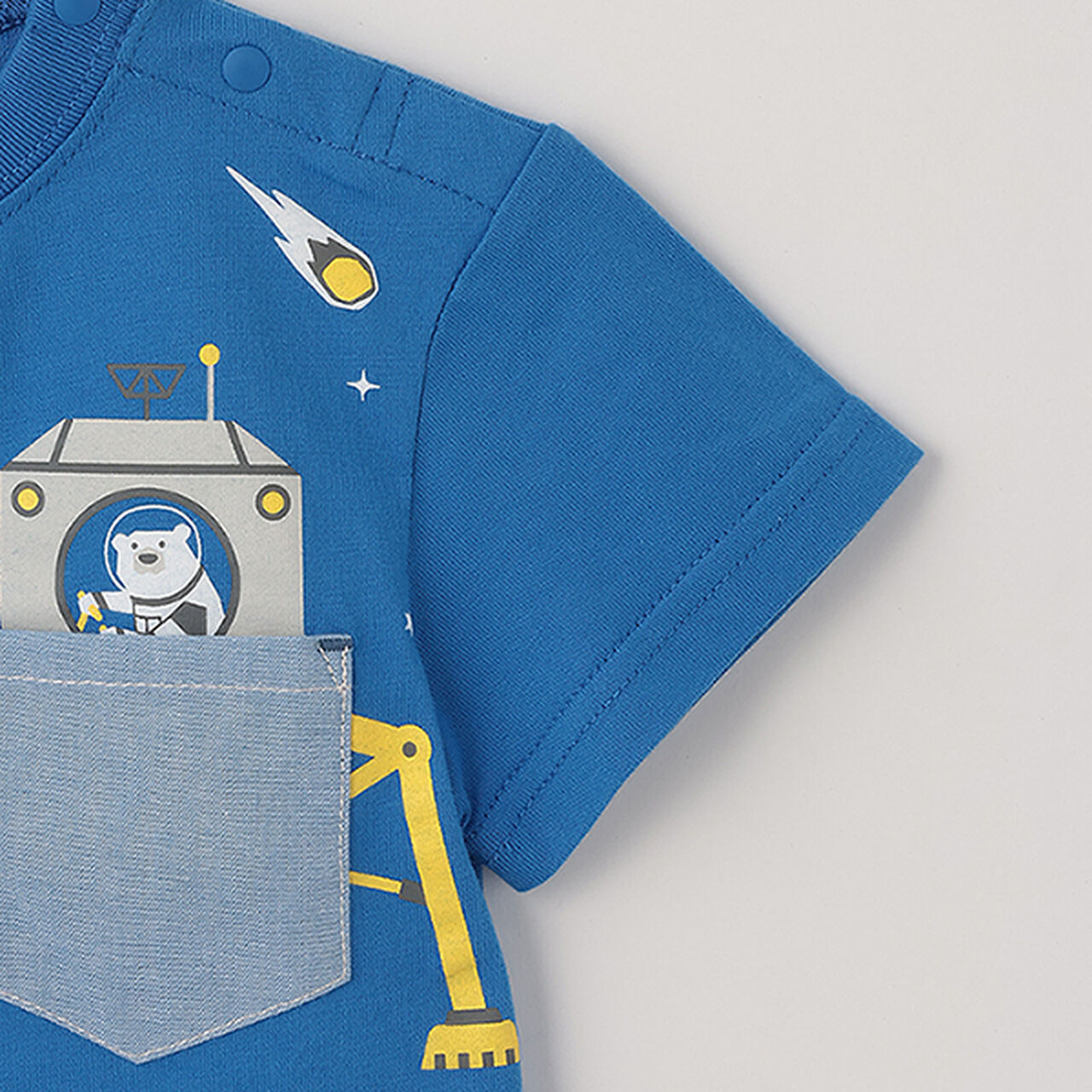 Chest Pocket Short Sleeve T-Shirt [JAXA LABEL],Blue, large image number 5