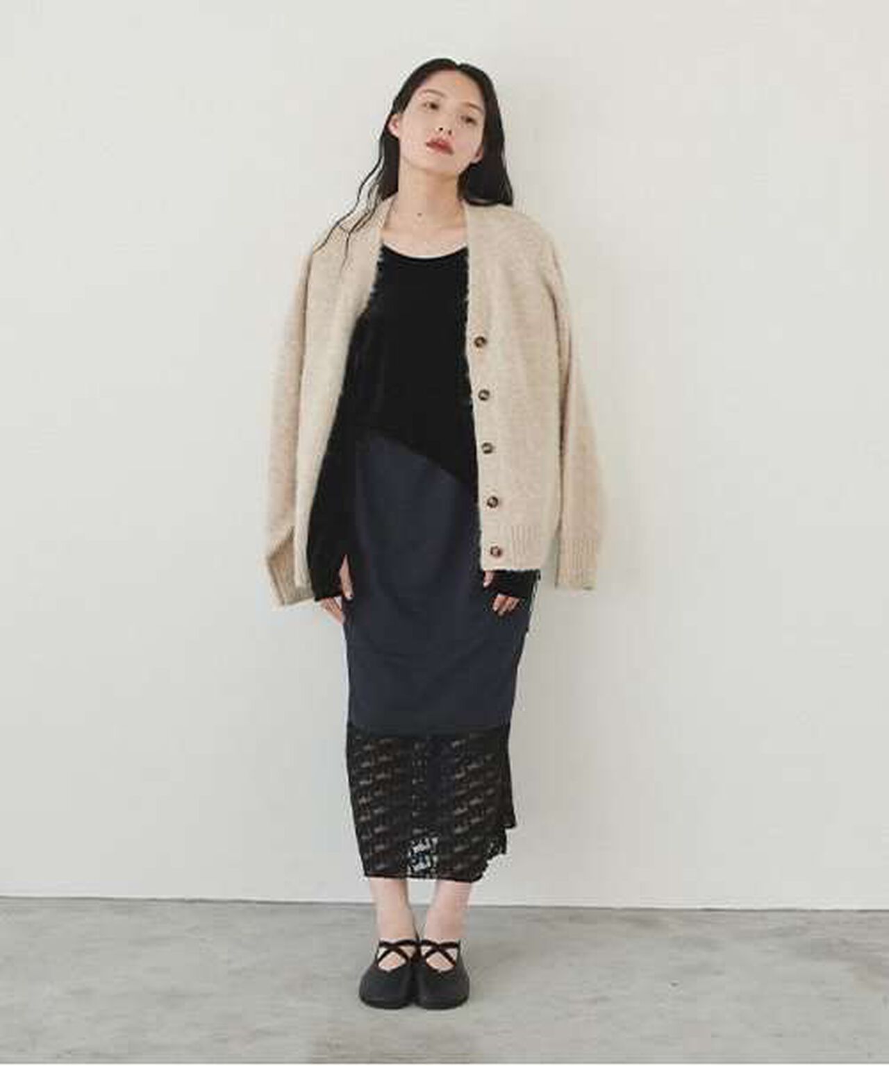 Knit Cardigan,Beige, large image number 13