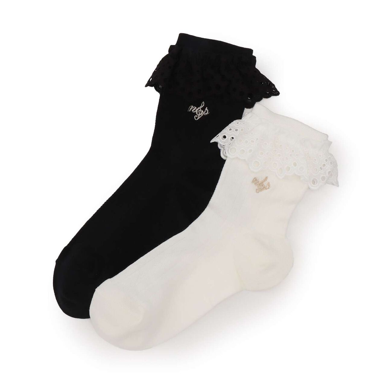 Lace Frill Socks♪,Black, large image number 3