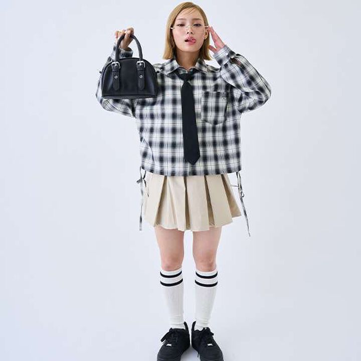 Checkered Shirt with Inner Lining,Black, medium image number 3