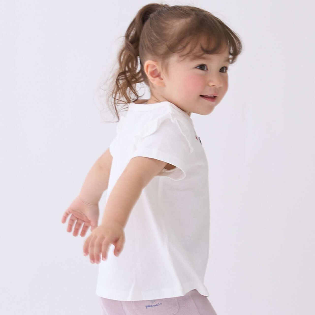 Affordable Girls Short Sleeve T-Shirt,Off white, large image number 1